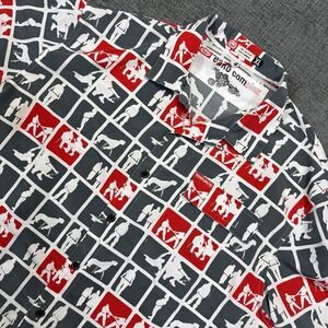 Ecko‎ Complex Mindlab Shirt Men's XL Short Sleeve Button Up Abstract Grid Pocket